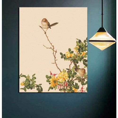 Giuseppe Castiglione Birds And Flowers Canvas Painting Print Living Room Home Decoration Modern Wall Art Oil Painting Poster