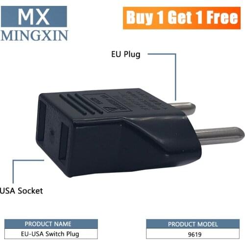 Buy one get one free US Plug US To Euro Europe Wall Charger Travel Plug Adapter Converter 2 Socket Round Pin Entry