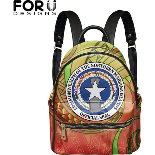 FORUDESIGNS 2021 Hot Sale Women Backpacks Cnmi Tribe Pattern Leather Back Bag Female Travel Bags Ladies Backbags Mochilas Mujer
