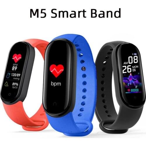 M5 Smart Band Smart Watches Sport Fitness Tracker Pedometer Heart Rate Blood Pressure Monitor Bluetooth Bracelet Men Women M5