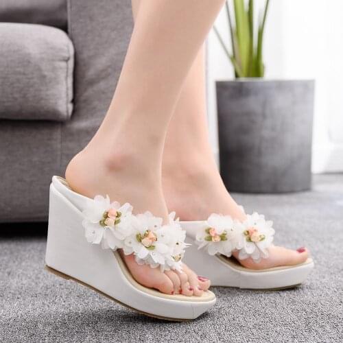 Fashion Women Sandals Designers Beach Flip Flops Platform Ladies Shoes Light Breathable Roman High Heels
