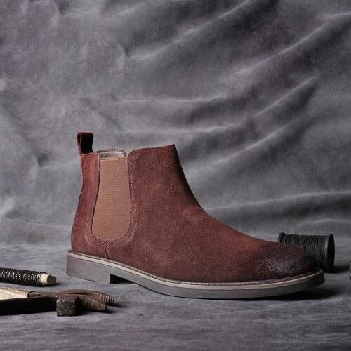 Chelsea boots men 2021 comfortable brand genuine leather boots777