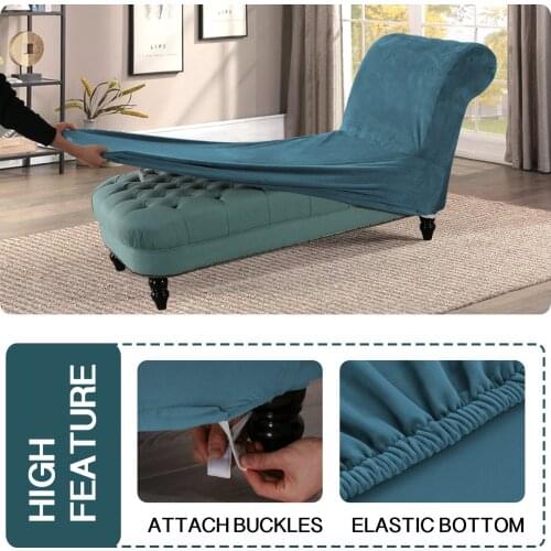 Soft Velvet Solid Thickening Flexible Sofa Cover Without Armrest Multi-Color High Quality Home Living Room Decoration Sofa Cover