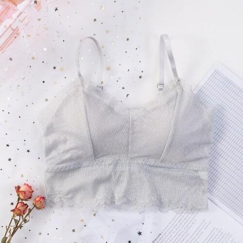 Underwear Womens Vest Antiempty Tube Top Sexy Lace Sling Can Be Adjusted Without Steel Ring Wrapped Chest Double Lining