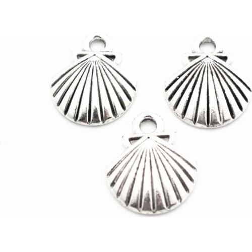 New Novelty 12pcs/lot Silver Alloy Shell Dangle Charms Lobster Clasp Hanging Charm Fit DIY Bracelet Bangle Jewelry