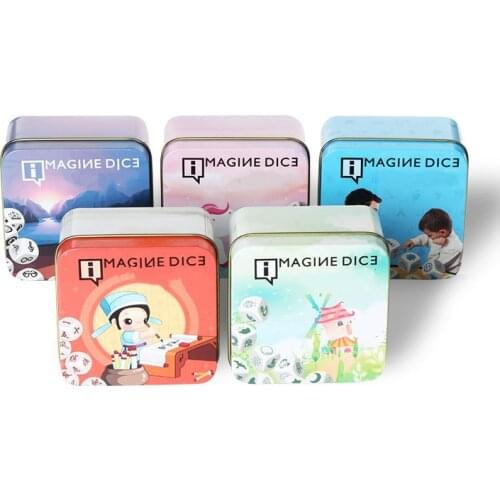 New Telling Story Dice Learning Toy Metal Box/Bag English Rules Family/Parents/Party Funny Imagine Education Toys for Children
