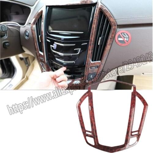 For Cadillac SRX 2010 2011-2015 Wood Grain Middle Console Air Outlet Vent Trim