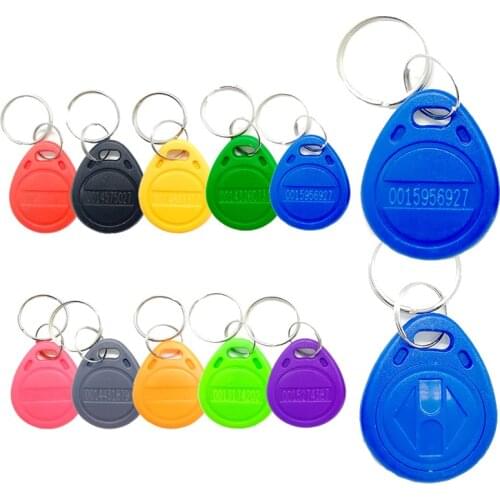 50pcs/Lot 11 Color RFID Tag TK4100 EM4100 125KHz Proximity Keyfobs Tags RFID Card for Access Control Time Attendance (read-only)