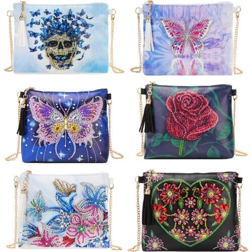 DIY Special Shaped Diamond Painting Leather Cross Body Bags Chain Clutch Cross Stitch Wallet Christmas Gifts for Girls HandBags