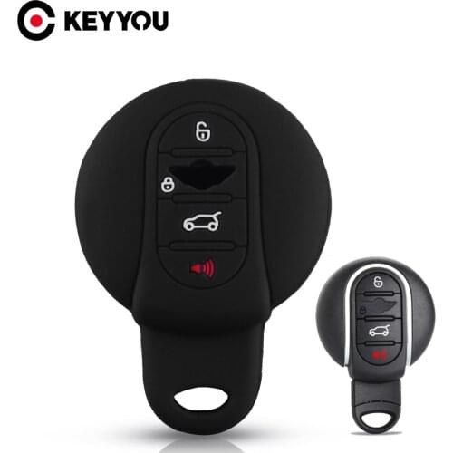 KEYYOU 4 Button Silicone Car Key Case For BMW Mini Cooper F56 F55 F54 F60 Rubber Cover Remote Key Car-styling Remote Fob Cover