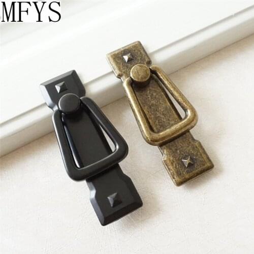 Drop Ring Vintage Style Dresser Drawer Pulls Handles Antique Bronze Black Square / Retro Kitchen Cabinet Handle Pull Furniture