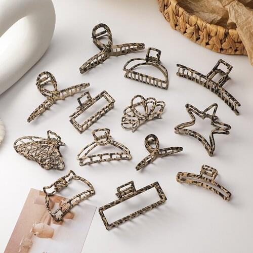Korean Women Elegant Gold Geometric Simple Metal Hair Claw Sweet Hairpins Headband Hair Clips Barrettes Fashion Hair Accessories