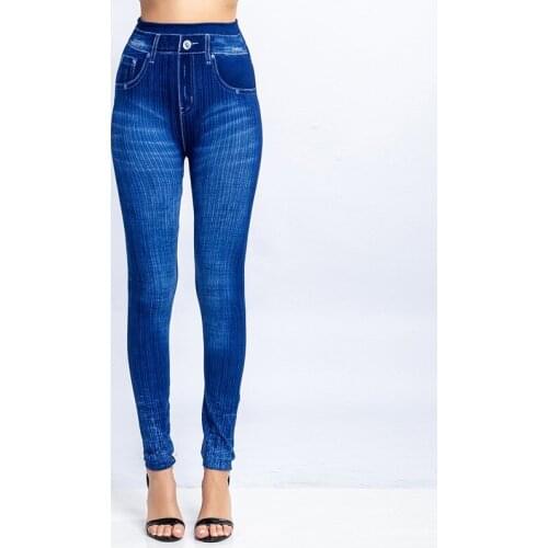 GW Women Sexy Push Up Seamless High Waist Warm Jeans Leggings Women Spring Elastic Faux Denim Jeggings Pants Leggins Mujer 3XL