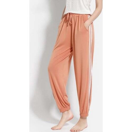 2021 Summer Pajama Pants Couple Loose Sleep Bottoms Women Sleeping Pants Modal Cotton Trousers Harem Pants Simple Sleepwear