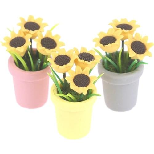 1/12 Dollhouse Miniature Sunflower Simulation Model Toys Dolls Accessories For Dollhouse Decoration New