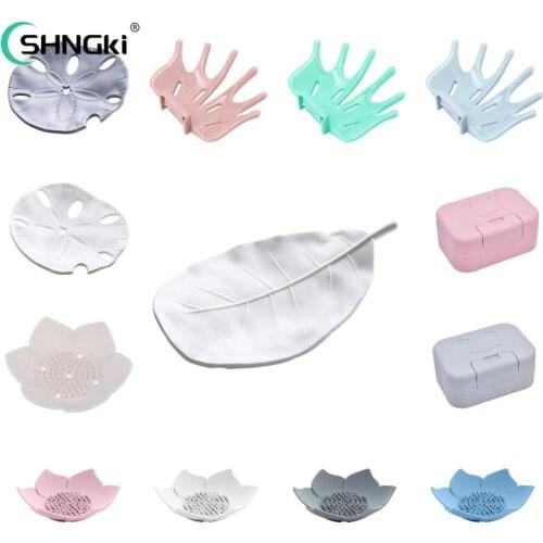 1pc Soap Dish Box Case Bath Shower Holder Dish Hiking Container Soap Box Flower Shape Case Travel Simple Cleaning Home Organizer