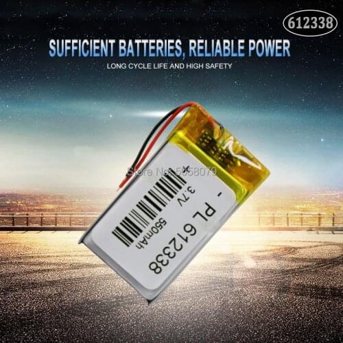 1pcs lithium polymer battery 612338 062238 3.7V MP3 MP4 MP5 GPS DVD DIY Speaker millet Bluetooth 550MAH