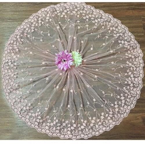 1 yard 35cm Wide Delicate Embroidered Lace Flower Tulle Lace Trim Wedding Veil Lace Fabric Clothes Sewing Accessory