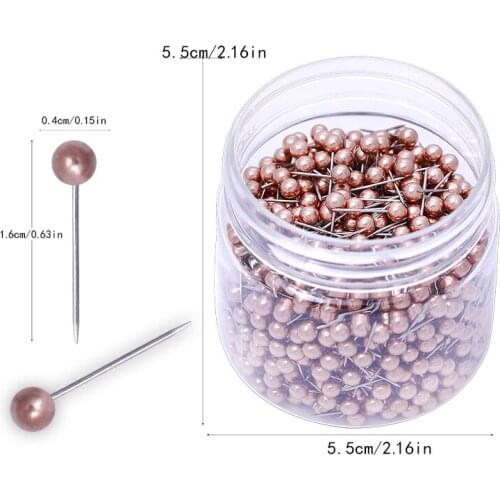 1000PCS 4MM Map Tacks Push Pins with Gold Round Head Steel Point for Bulletin Board Fabric Marking Push Pins with Box