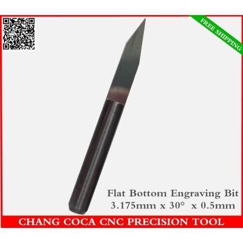 3.175mm(1/8'')*30degrees*0.5mm*,Freeshipping CNC solid carbide engraving bit,woodworking router bit,PVC,MDF,acrylic,end mill