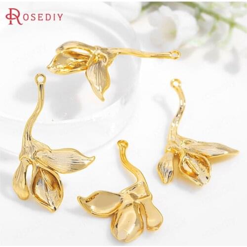 35681)6PCS 19x30MM 24K Gold Color Brass Tree Leaf Leaves Earrings Connector Charms High Quality Jewelry Findings Accessories