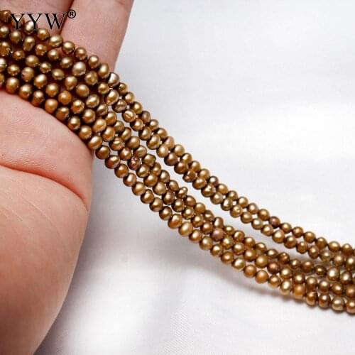 4.5-5mm Freshwater Pearl Potato Loose Natural Stone Beads For Jewelry Making Diy Necklace Bracelets Coffee Strand14.5" Pearls