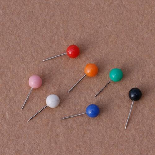 50Pcs/bag Round Pearl Head Pins Fishing Line Brooches Multicolor Fishing Tackle