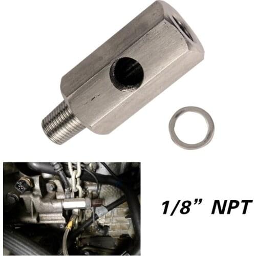 1/8'' Stainless steel Car BSPT Oil Pressure Sensor Tee to NPT Adapter Turbo Supply Feed Line Meter Auto Repair Tools