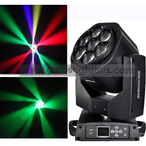 Free Shipping 2PCS of Hot 7x 15W RGBW Zoom Mini Led Bee Eye Moving Head Beam, Graphic, Vortex Effects DMX for Stage Disco Light