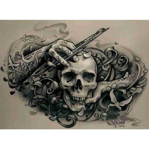 Skull 5D DIY Full Diamond Painting Needlework Embroidery Round Rhinestone Mosaic Canvas Cross Stitch Crafts Decoration Art Gift