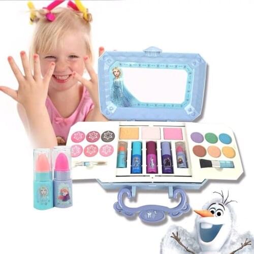 Disney FROZENII Childrens cosmetics cosmetic box Aisha Girls Toy set jianian beauty mini box Girl Pretend Play Make Up Toy
