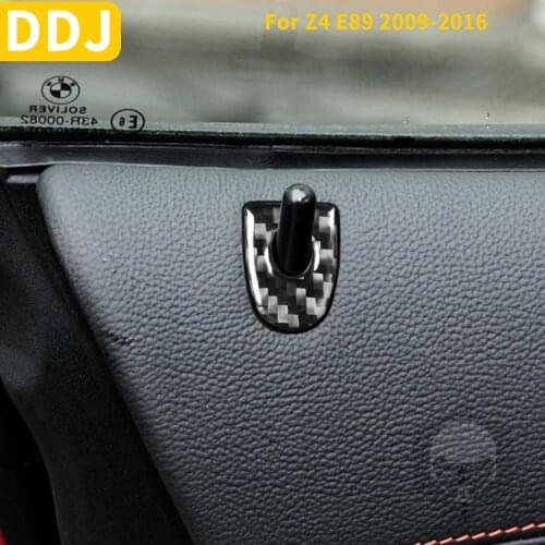 For BMW Z4 E89 2009 2010 2011 2012 2013 2014 2015 2016 Roadster Carbon Fiber Car Door Lock Pull Button Cover Trim Sticker Black
