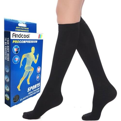 Findcool 15-21mmHg Medical Knee High Compression Socks Closed Toe Leg Support for Varicose Veins