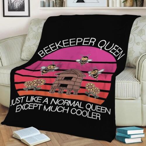 Beekeeper queen Flannel Throw Blanket 3D Printed Keep Warm Sofa Child Blanket Home Decor Textiles Dream Family Gift