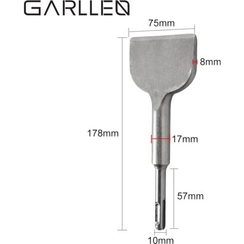 GARLLEN SDS-Plus 75mm Cranked Chisel Bit Tiles Walls Floor Tool for Drilling Various Cement Walls Concrete and Other Stones