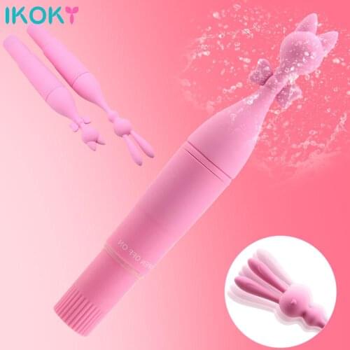 IKOKY Nipple Massager Lick Clitoris Vagina Stimulator Orgasm Vibrating Sticks Sex Toys for Women G-Spot Vibrator Erotic