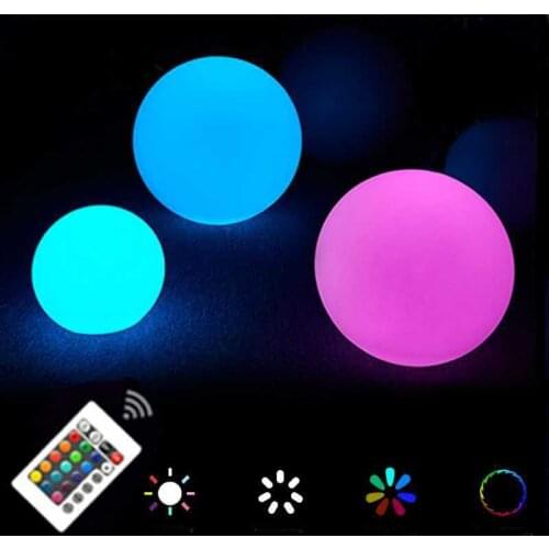 IP68 Waterproof Wireless LED Lawn Light RGBW garden Color Change Glowing Ball Hotel Decoration Lighting Orbs Swimming Pool Ball