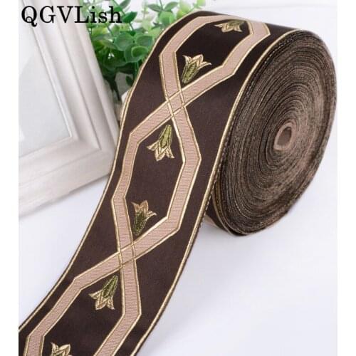QGVLish 25M/Roll 9cm Width Jacquard Lace Ribbon Belt Trim DIY For Cushion Sofa Clothing Curtain Accessories Lace Trims Decor