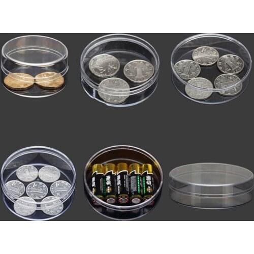 Many Sizes Clear Round Box Plastic case for Organizer DIY Tools Nail Art Jewelry Accessory beads stones Crafts container Storage