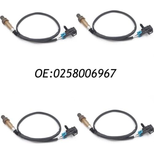New 4PCS 0258006967 12617648 4 Wire Lambda Probe Oxygen Sensor For BUICK GMC