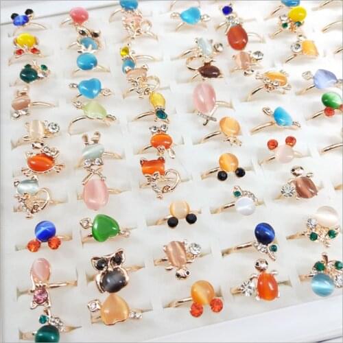 New cartoon electroplating adjustable size ring student index finger wholesale