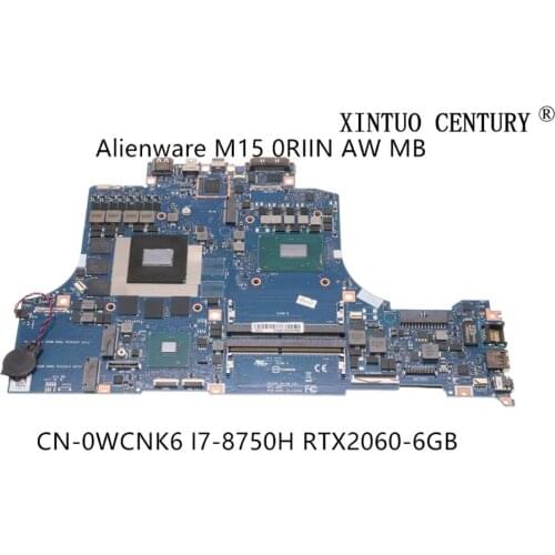 CN-0WCNK6 0WCNK6 WCNK6 For Dell Alienware M15 Laptop Motherboard 0RIIN AW MB original mainboard I7-8750H RTX2060-6GB 100% tested