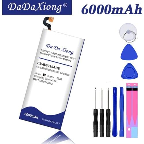 Original Da Da Xiong 6000mAh EB-BG920ABE Li-ion Phone Battery for Samsung Galaxy S6 G9200 G920f G920i G920A G920S G920L G920K
