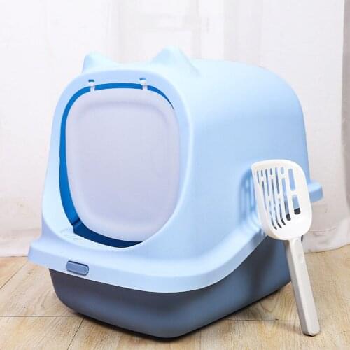 Portable Cat Litter Box Fully Enclosed Back Flip Cat Washroom Environmental Protection Spatter And Deodorisation Pet Bowl Sand