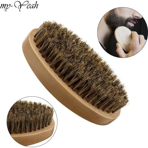 Professional Mens Shaving Brush Portable Boar Bristle Beard Comb Smooth Mustache Pro Salon Hair Styling Tool DIY Home
