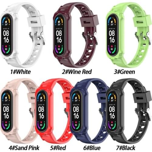 Colorful Silicone Watch Strap Band For Xiaomi Miband 6 5 4 3 Full Protection Transparent Wrist band for mi band 6 5 4 3 Correa