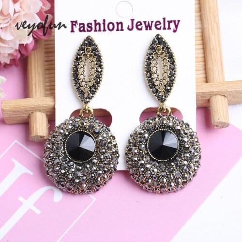 Veyofun Trendy Rhinestone Drop Earrings for Women ZA Earrings 2019 New Fashion Jewelry