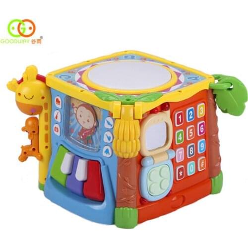 Hexahedral Box Music Building Blocks Baby Early Education Toys Chinese and English Bilingual Switchable