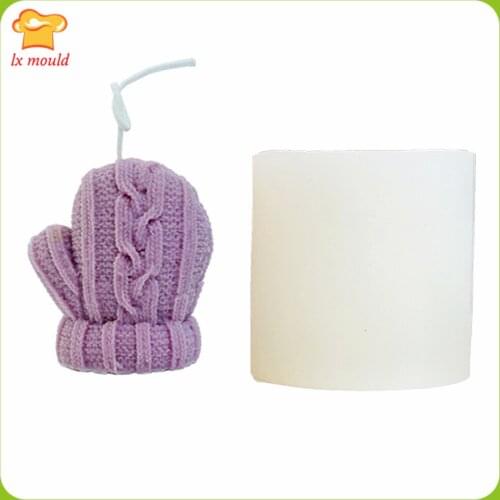Woolen Gloves Silicone Mold Scented Candle Gypsum Chocolate Diffuser Christmas Silicone Mould