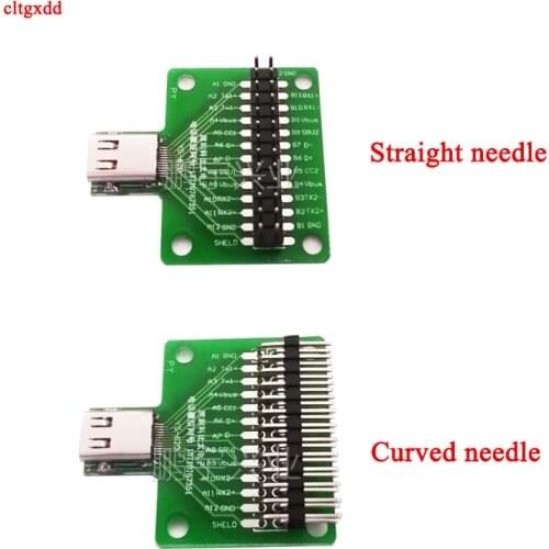 Cltgxdd 1pcs TYPE C female port Universal board with USB 3.1 Port with 24pins Test board Double-sided